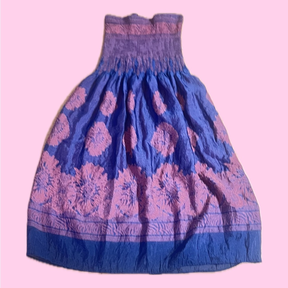 Elegant Blue and Pink Skirt